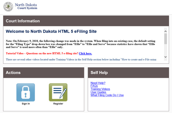 North Dakota Court System - Attorney / State Agency New Users